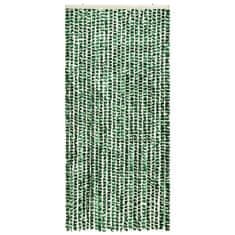 Greatstore zöld és fehér zsenília rovarfüggöny 100 x 220 cm