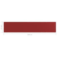 Vidaxl piros HDPE erkélytakaró 120 x 600 cm 311015