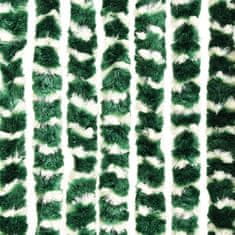 Greatstore zöld és fehér zsenília rovarfüggöny 90 x 220 cm