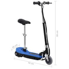 Vidaxl kék elektromos roller üléssel 120 W 91957
