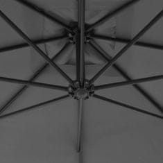 Greatstore antracitszürke konzolos napernyő acélrúddal, 250 x 250 cm