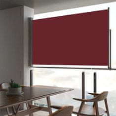 Greatstore piros behúzható oldalsó teraszi napellenző 140 x 300 cm