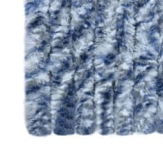 Greatstore kék, fehér és ezüstszínű zsenília rovarfüggöny 90 x 220 cm