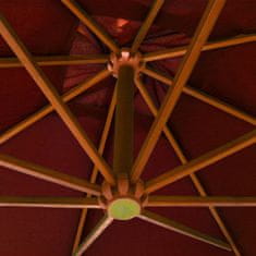 shumee terrakotta színű tömör fenyőfa függő napernyő rúddal 3 x 3 m