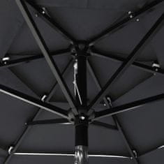 Greatstore 3 szintes antracitszürke napernyő alumíniumrúddal 2 m