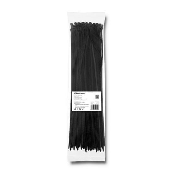 Qoltec Kábelkötegelők -Trytki | 4.8*400mm | Nylon UV | Fekete