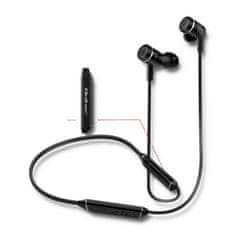 Qoltec PREMIUM vezeték nélküli mágneses sport fülhallgató | BT | mikrofon | hosszú élettartam | Fekete