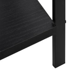 shumee 4 szintes fekete forgácslap könyvespolc 60 x 27,6 x 124,5 cm