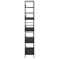 shumee 5 szintes fekete forgácslap könyvespolc 60 x 27,6 x 158,5 cm