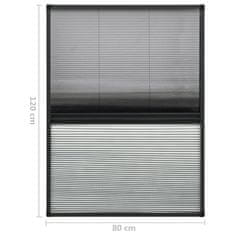 shumee alumínium pliszé ablakszúnyogháló árnyékolóval 80 x 120 cm