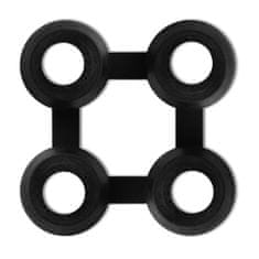 shumee 10 db fekete gumi lábtörlő-összekapcsoló elem