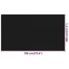 Greatstore fekete HDPE sátorszőnyeg 400 x 700 cm