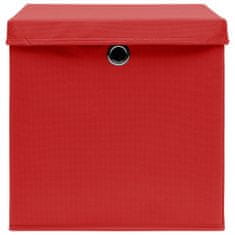 shumee 10 db piros szövet tárolódoboz fedéllel 32 x 32 x 32 cm