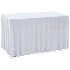 Vidaxl 2 darab fehér sztreccs asztalszoknya 243 x 76 x 74 cm 133586