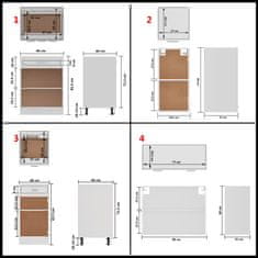 Greatstore 8 részes magasfényű fehér forgácslap konyhai szekrénygarnitúra