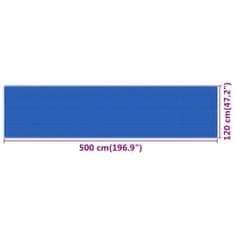 Greatstore kék HDPE erkélytakaró 120 x 500 cm