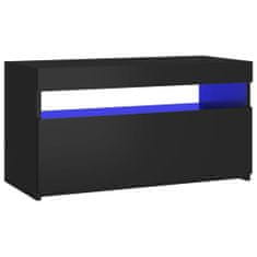 shumee fekete TV-szekrény LED-világítással 75 x 35 x 40 cm
