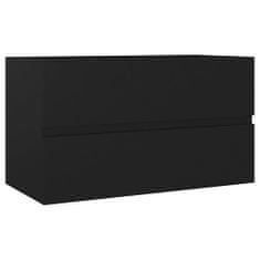Greatstore fekete forgácslap mosdószekrény 80 x 38,5 x 45 cm