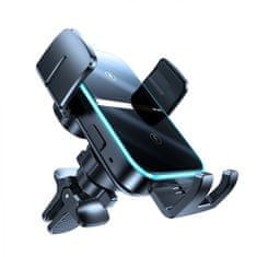 Joyroom Dual-Coil Vent autós telefontartó, Qi töltő 15W, fekete