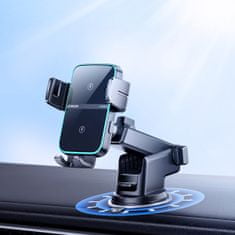 Joyroom Dual-Coil Dashboard autós telefontartó, Qi töltő 15W, fekete