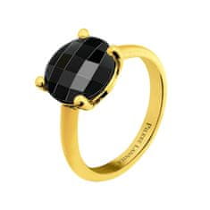 Pierre Lannier Aranyozott gyűrű fekete acháttal Multiples BJ06A323 (Kerület 54 mm)