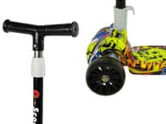 Lean-toys Tricikli egyensúlyozó robogó világító kerekek Sárga koponya grafika