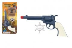 Teddies Revolver pisztoly 23x12cm seriff jelvénnyel