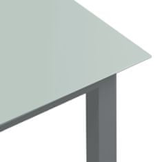 shumee világosszürke alumínium és üveg kerti asztal 150 x 90 x 74 cm