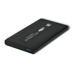Qoltec Alumínium ház/aljzat 2,5" SATA3 HDD/SSD meghajtóhoz | USB 2.0 | Fekete
