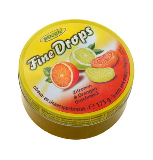 Woogie Fine Drops narancs és citrom ízesítéssel 175g