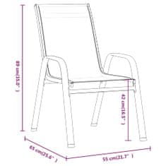 shumee 2 db szürke textilén rakásolható kerti szék