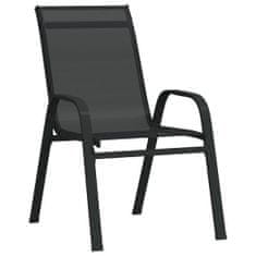 shumee 2 db fekete textilén rakásolható kerti szék