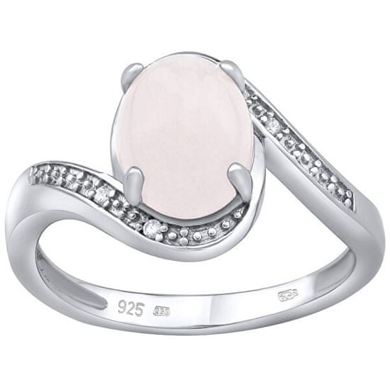 Silvego Ezüst gyűrű természetes rózsakvarccal JST14809RO
