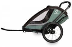 HAMAX Cocoon One kerékpárkocsi váll + babakocsi szett, zöld/fekete