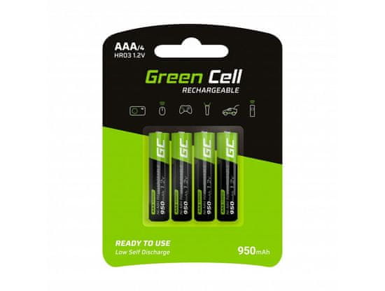 Green Cell GR03 4x AAA HR03 újratölthető elemek 950 mAh