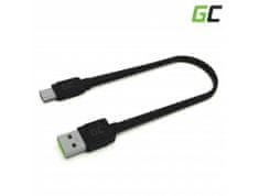 Green Cell KABGC03 GCmatte USB-C lapos gyorstöltő USB kábel 25 cm