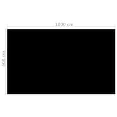 shumee fekete, négyszögletes PE medencetakaró 1000 x 600 cm