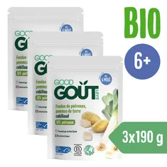 Good Gout Bio póréhagyma burgonyával és tőkehallal, 3x (190 g)