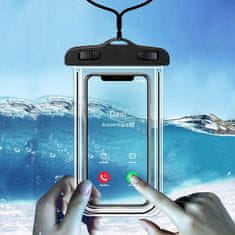 Netscroll Univerzális vízálló telefontok, vízálló telefontáska, vízálló okostelefon tok, vízhatlan és strapabíró, édes- és sós vízben is használható, akár 30m mélységig védelmet nyújt, AquaBag