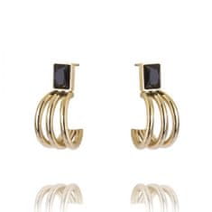 Xuping Jewelry KST2605 női aranyozott rozsdamentes acél fülbevaló fekete