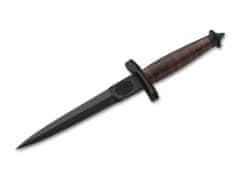 Böker Plus 02BO047 V-42 harci kés - tőr 17,8cm, fekete, bőr, bőrtok