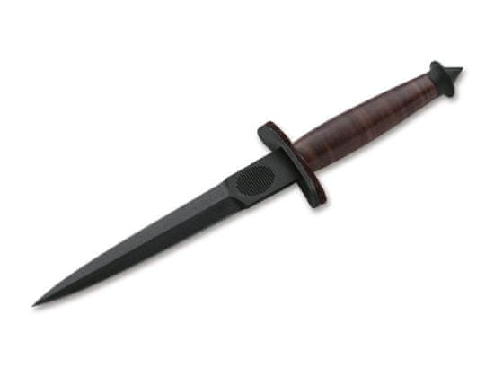 Böker Plus 02BO047 V-42 harci kés - tőr 17,8cm, fekete, bőr, bőrtok