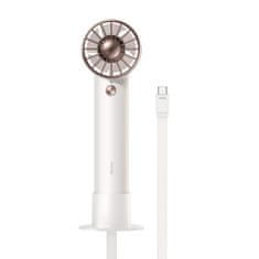 BASEUS Flyer Turbine kézi / asztali ventilátor + kábel USB / USB-C, fehér