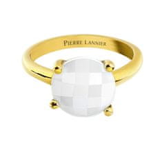 Pierre Lannier Aranyozott gyűrű fehér acháttal Multiples BJ06A321 (Kerület 52 mm)