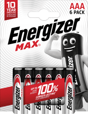 Energizer Max AAA alkáli elemek 6db E303341100