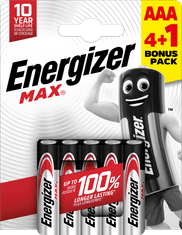 Energizer Max AAA alkáli elem 4 + 1 5db E303326200