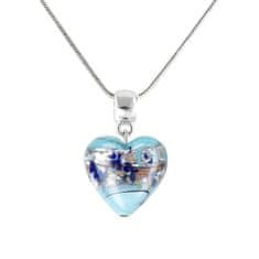 Lampglas Titokzatos nyakláncIce Heart tiszta ezüsttel ellátott Lampglas NLH29 gyönggyel