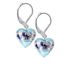 Lampglas Gyönyörű fülbevaló Ice Heart tiszta ezüsttel ellátott Lampglas ELH29 gyönggyel