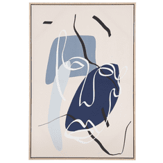 Beliani Absztrakt Fali Kép Kék És Bézs Színben 63 x 93 cm OSTERIOLA