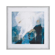 Beliani Absztrakt Mintázatú Kék Fali Kép 60 x 60 cm MONGA